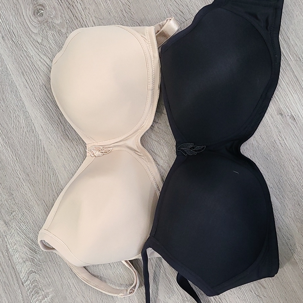 Amoena 36C mastectomy bras black and nude